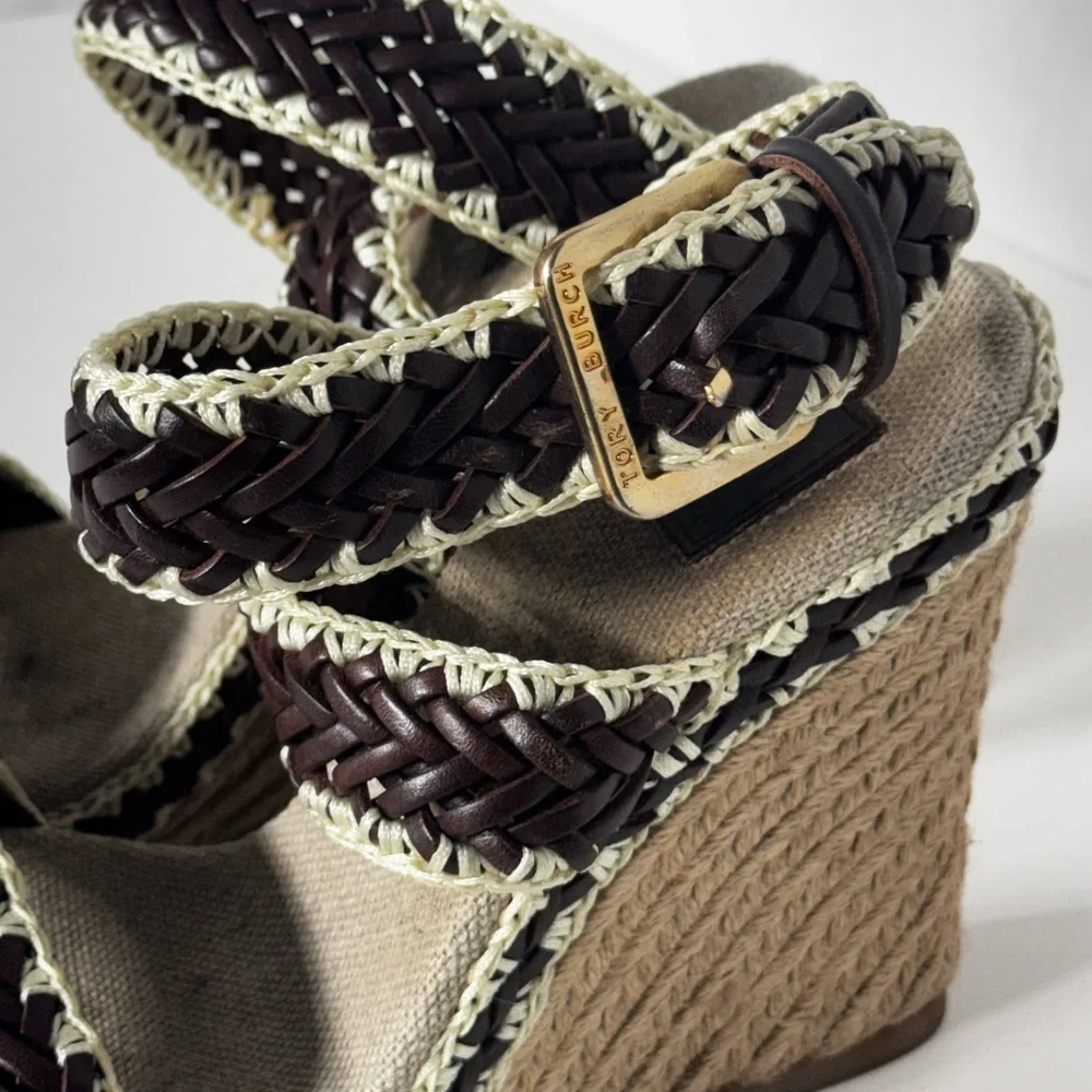 Tory Burch Lilah Wedge Sandals size 35 made in Spain